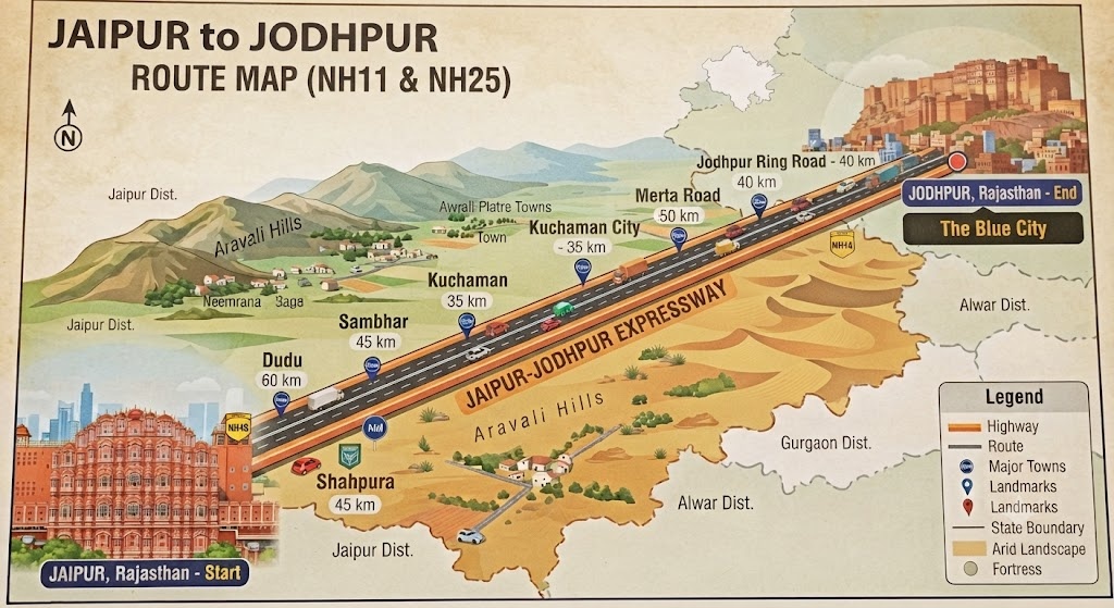 Jaipur To Jodhpur Route